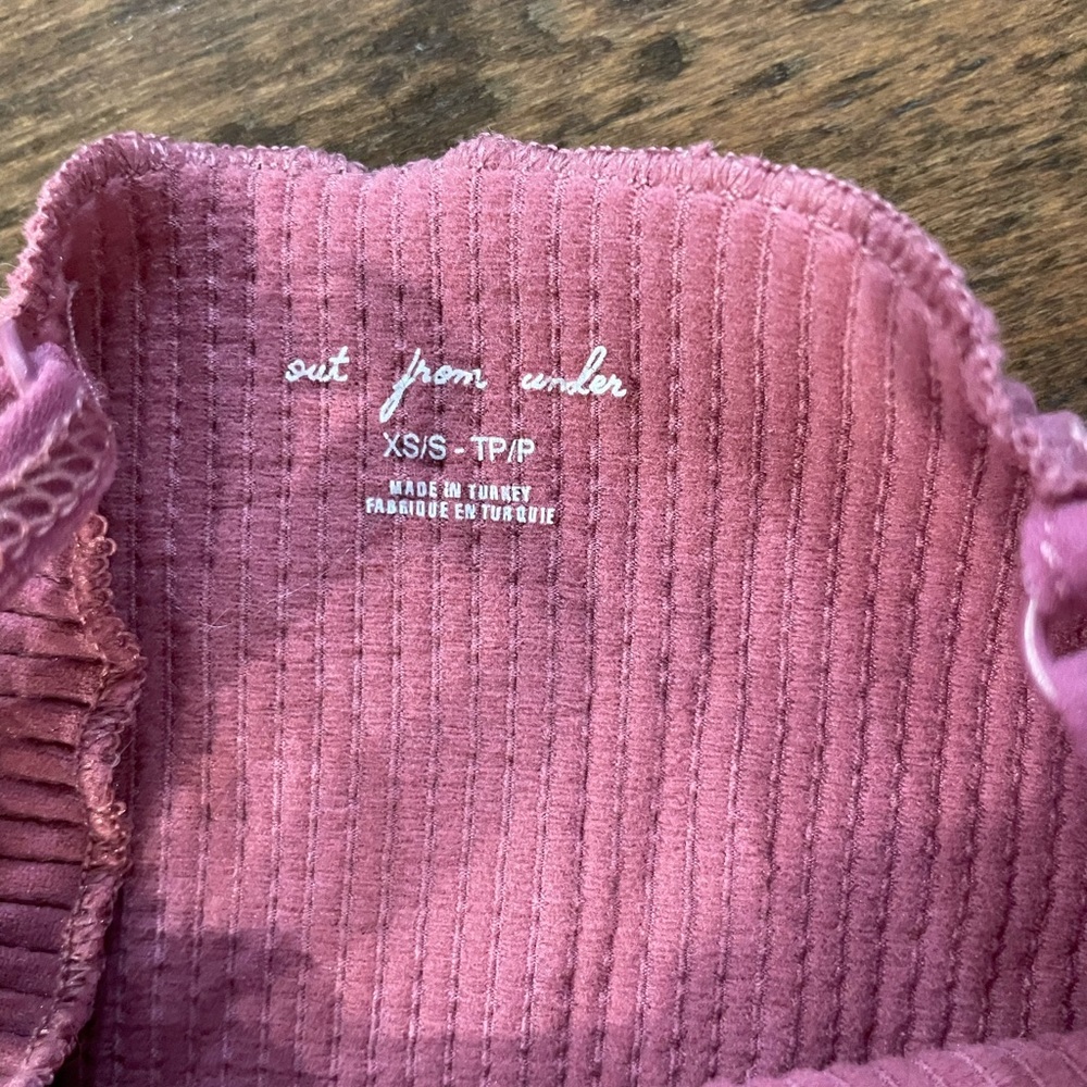 Pink Ribbed Women's Top - Picture 2 of 2